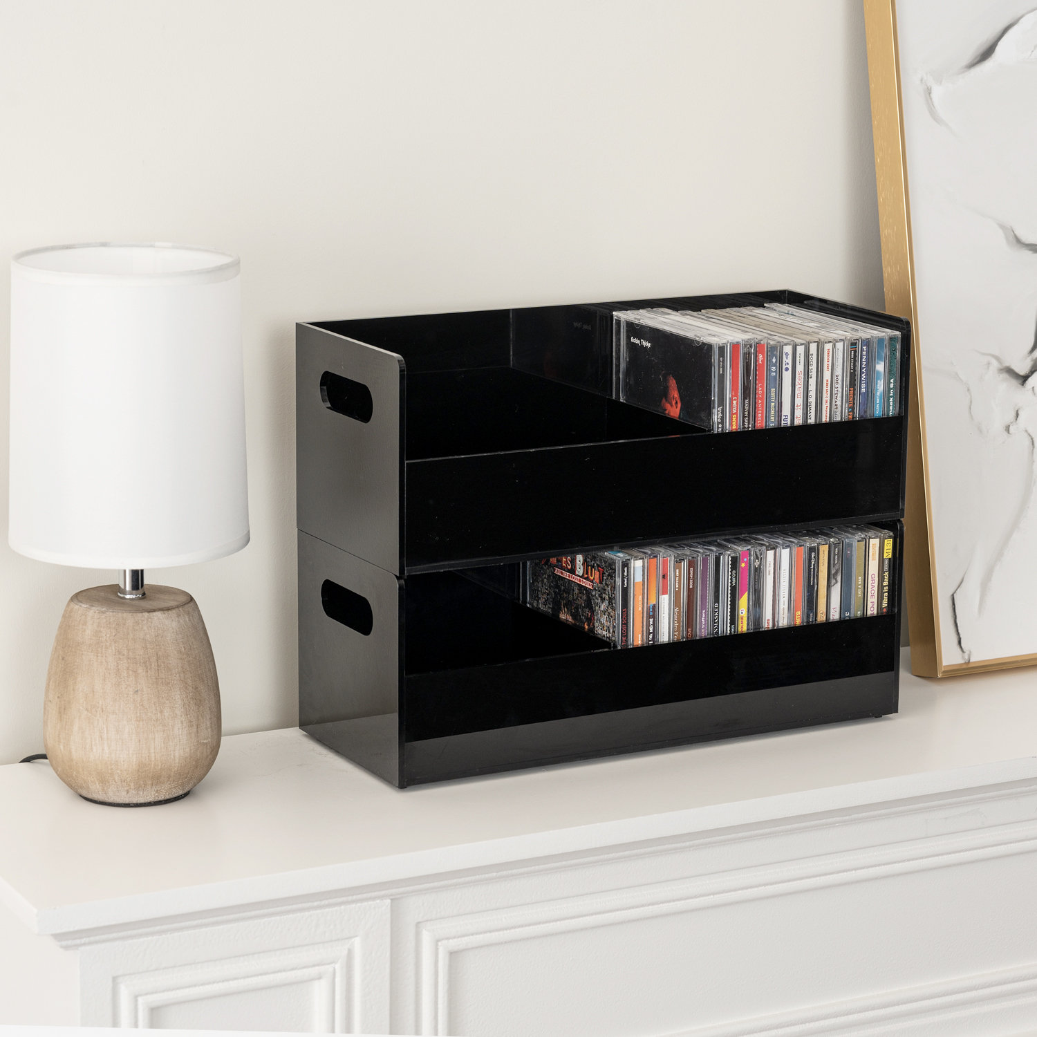 Ebern Designs 2 Piece Acrylic Cd Storage Rack & Reviews | Wayfair